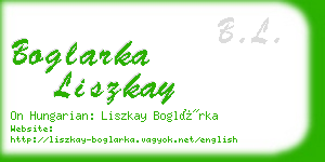 boglarka liszkay business card